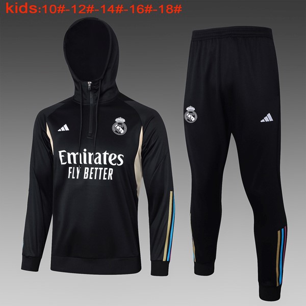 Enfant Sweat Shirt Capuche Real Madrid 2024 Noir 2